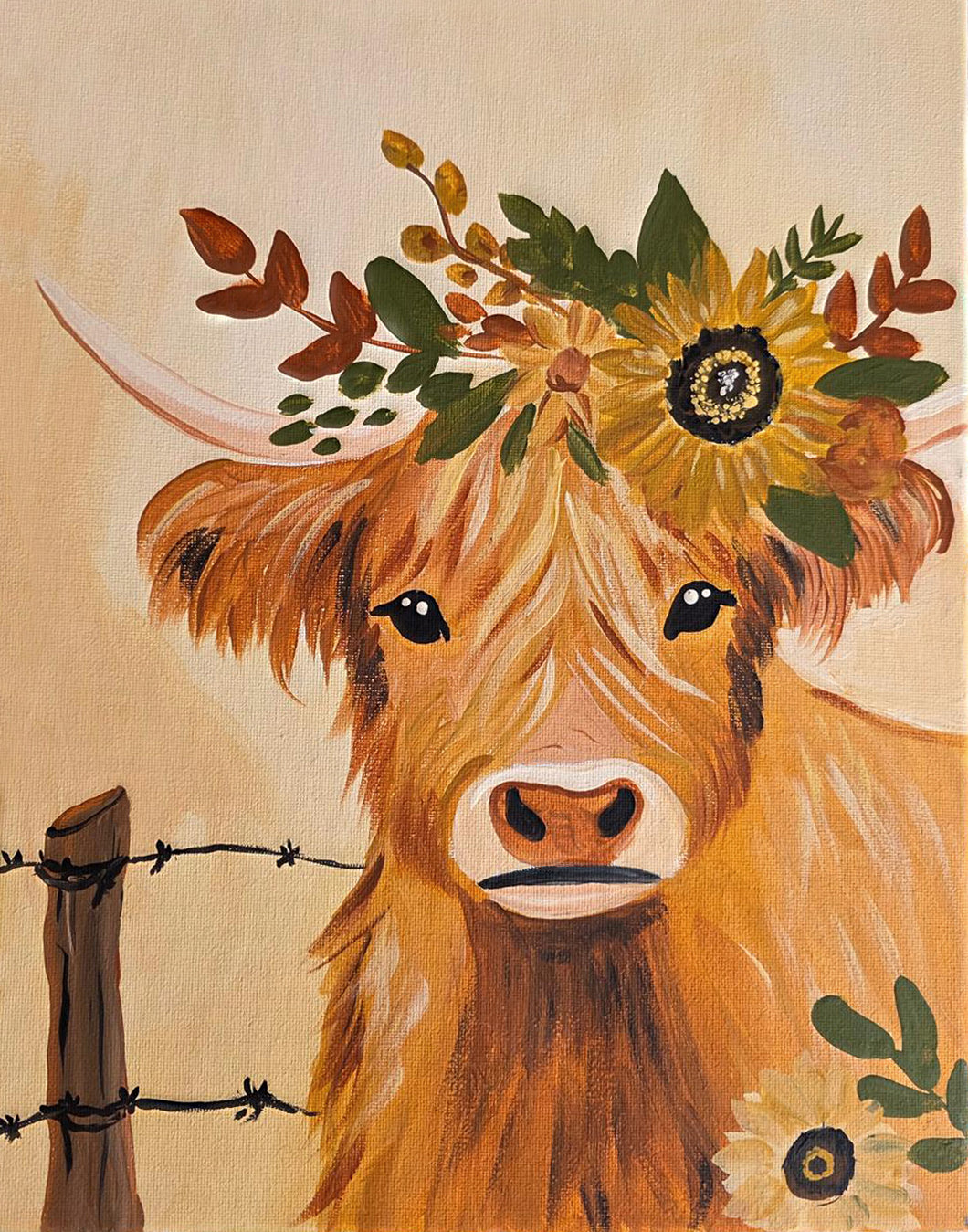Sept 12th - 6:30pm - Highlander Cow - Downtown Loser, Brooksville FL - PAINT & SIP - PAINTING PARTY